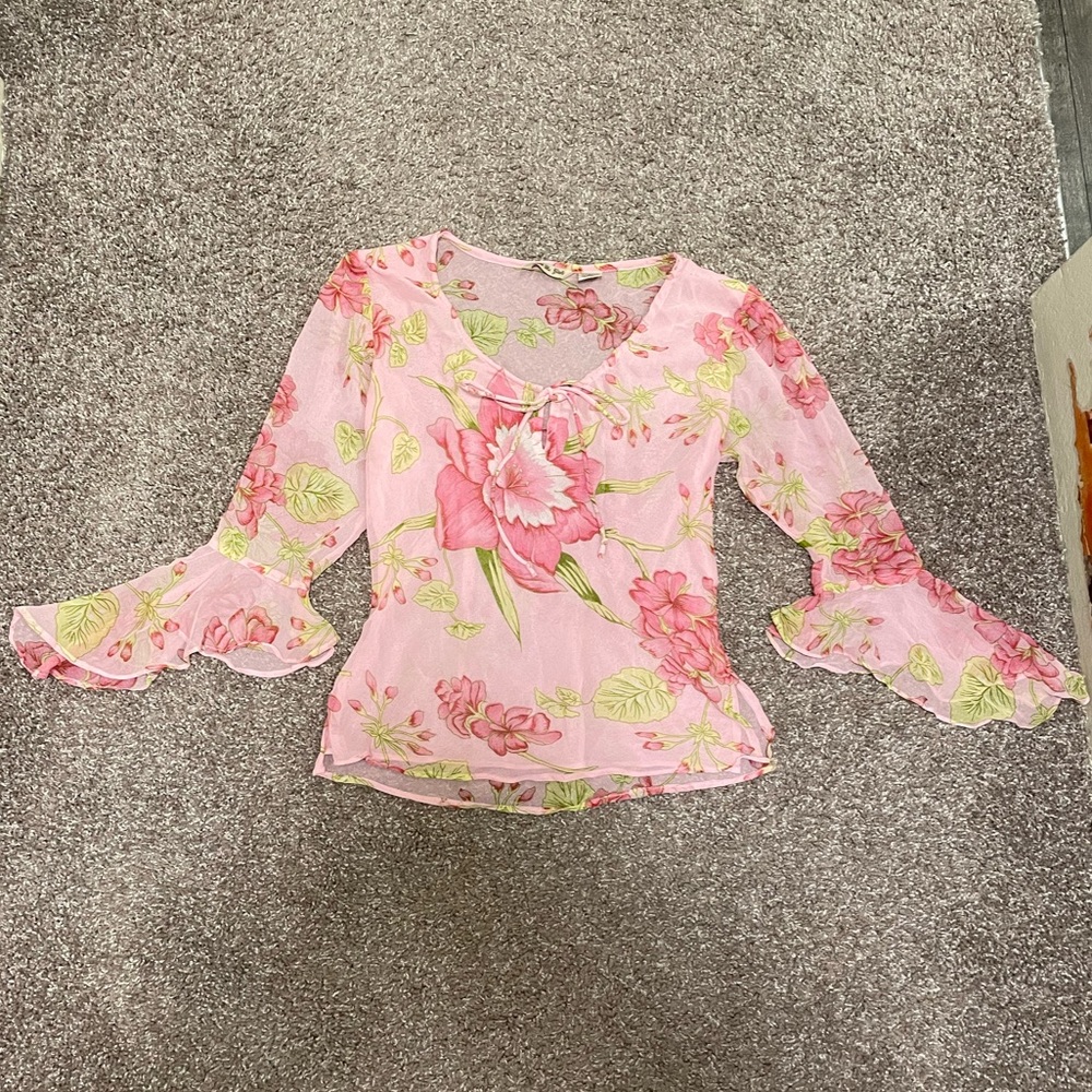 Y2K floral flowly blouse